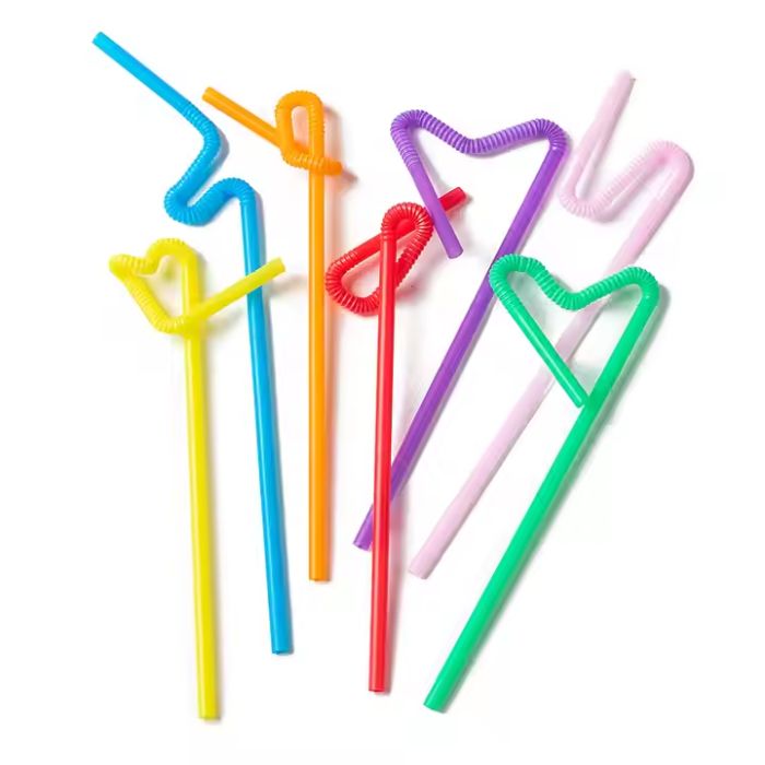 Long Neck Artisitic Straws 100pcs (Assorted Colors)