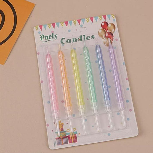 Metallic Pearl Color Candles 6pcs