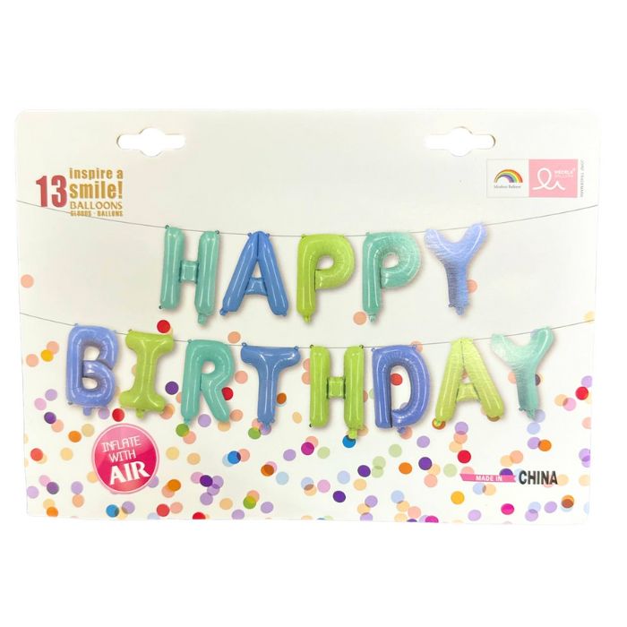16inch Happy Birthday Foil Balloon Banner Set