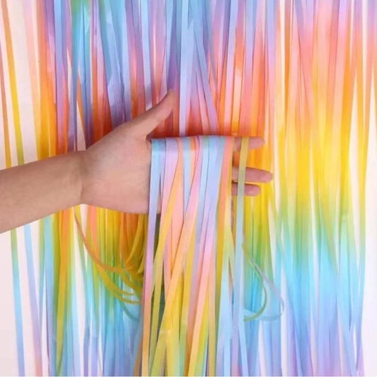 Rainbow Tassel Fringe Party Backdrop
