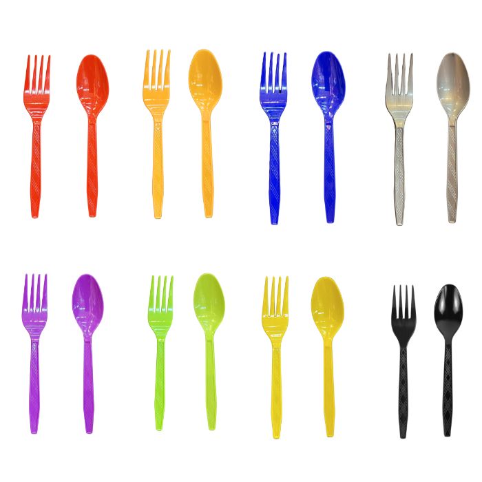 7inch Solid Color Plastic Cutlery (20pc)