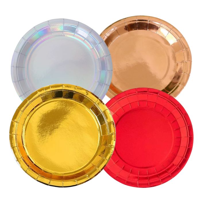Shiny Metallic Paper Plates (10pc)