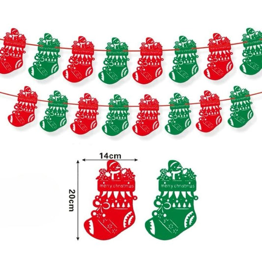 Non-woven Hanging Garland (Christmas Snowman Sock)