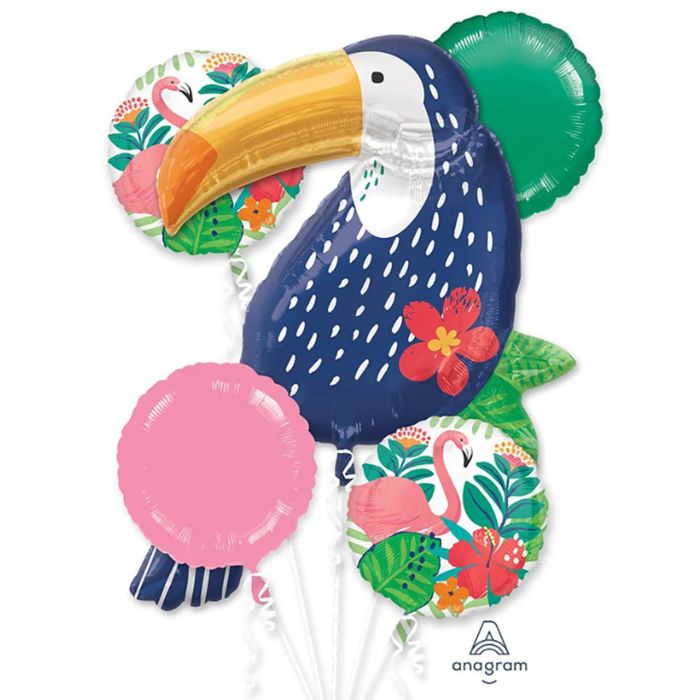 Tropical Jungle 5pc Foil Balloon Bouquet A39685