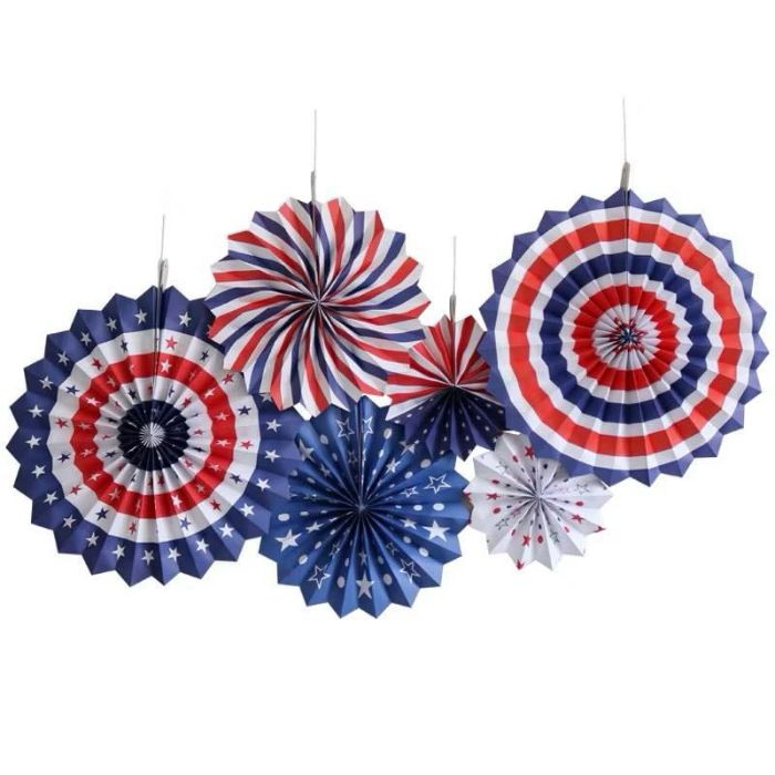 6pc Paper Fan Set Decoration