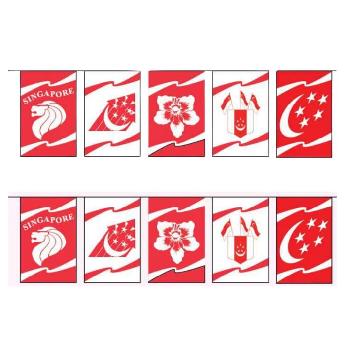 RP2 - Red White Rectangle Pennants (5m)