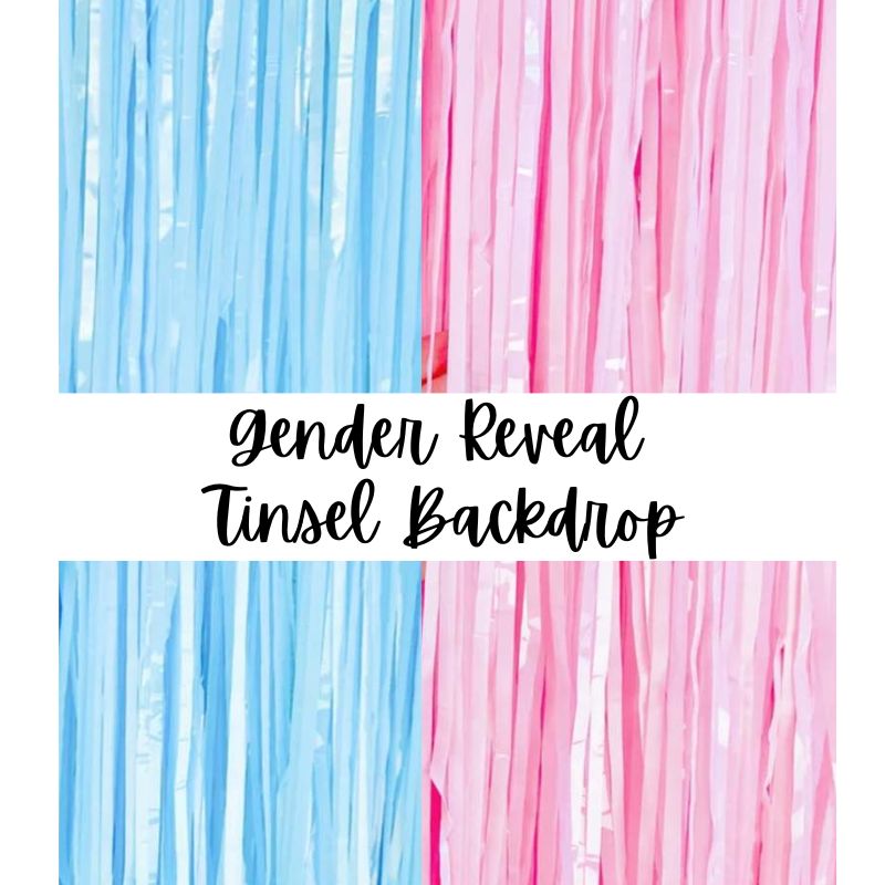 Gender Reveal Tinsel Backdrop