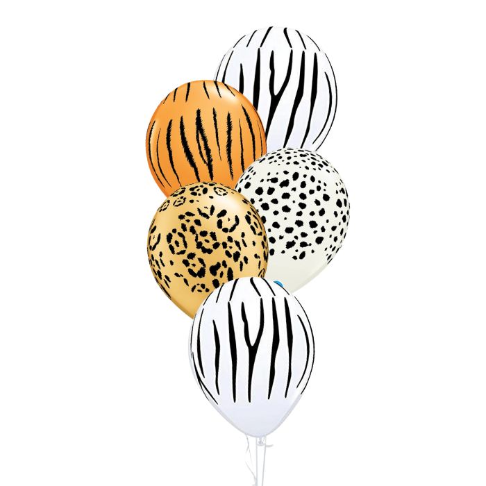 5 Pc Safari Theme Helium Latex Balloon Bouquet