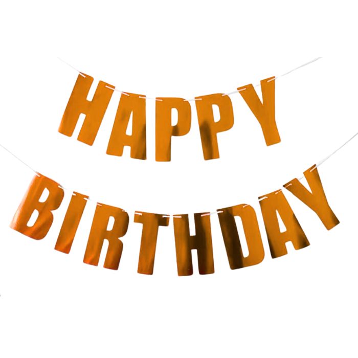 Shiny Metallic Happy Birthday Banner (Assorted)