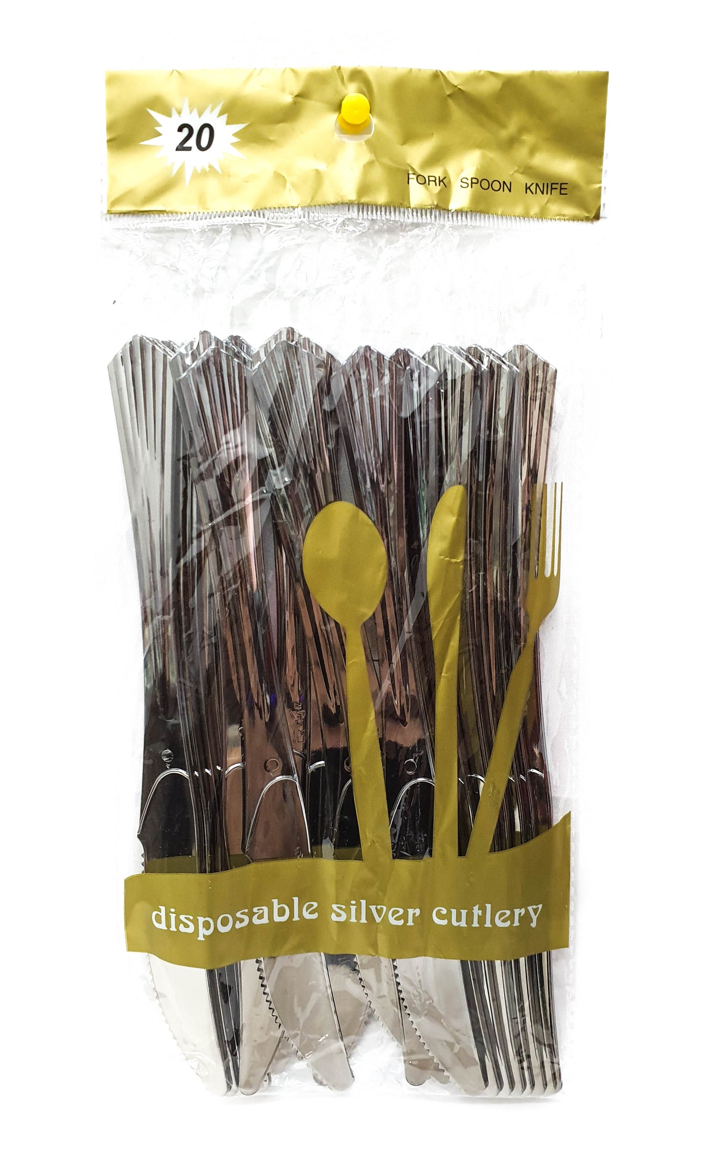 Shiny Silver Plastic Utensils