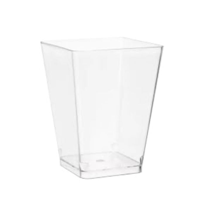 Transparent Square Dessert Plastic Cups MY-5875 (25pcs)