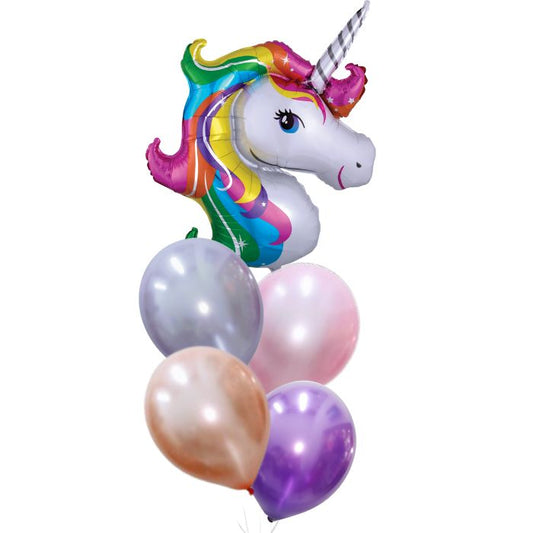 Colorful Unicorn Theme Helium Balloon Bouquet