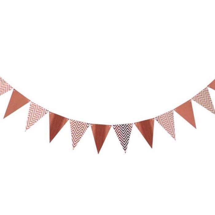 Shiny Hotstamp Wave Triangle Bunting Banner JQ80246
