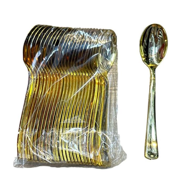 Shiny Gold Plastic Utensils