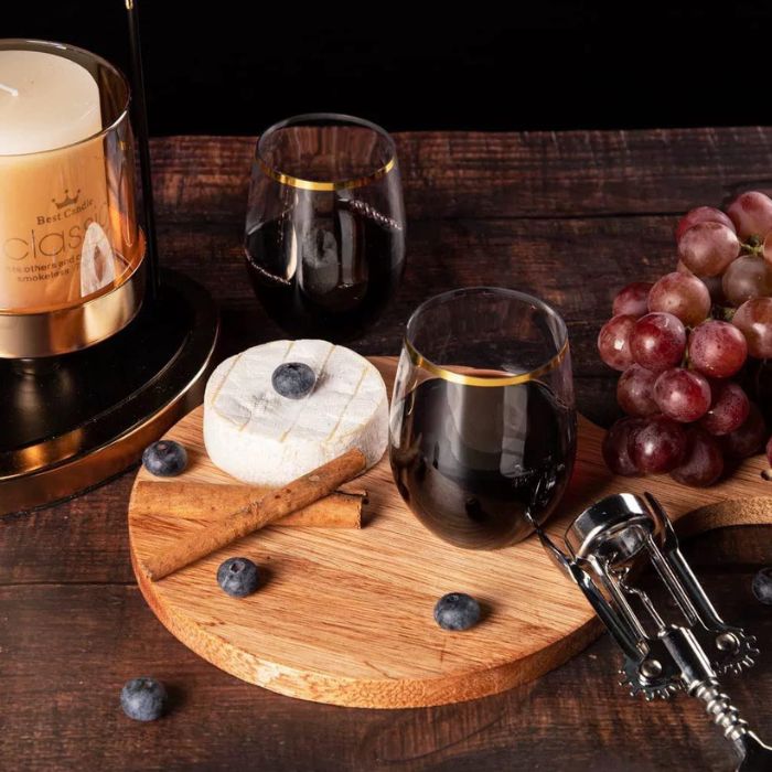 12oz Gold Trim Plastic PET Cups