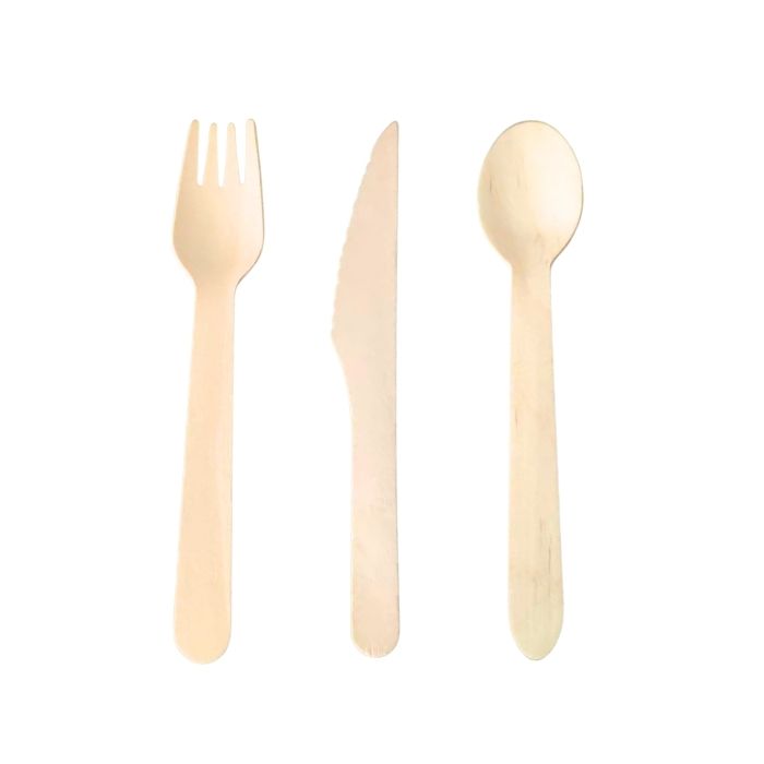 16cm Wooden Bamboo Utensils (25pc)