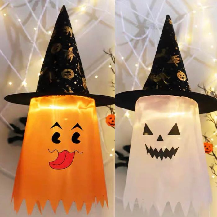 LED Witch Ghost Hat Hanging Decoration