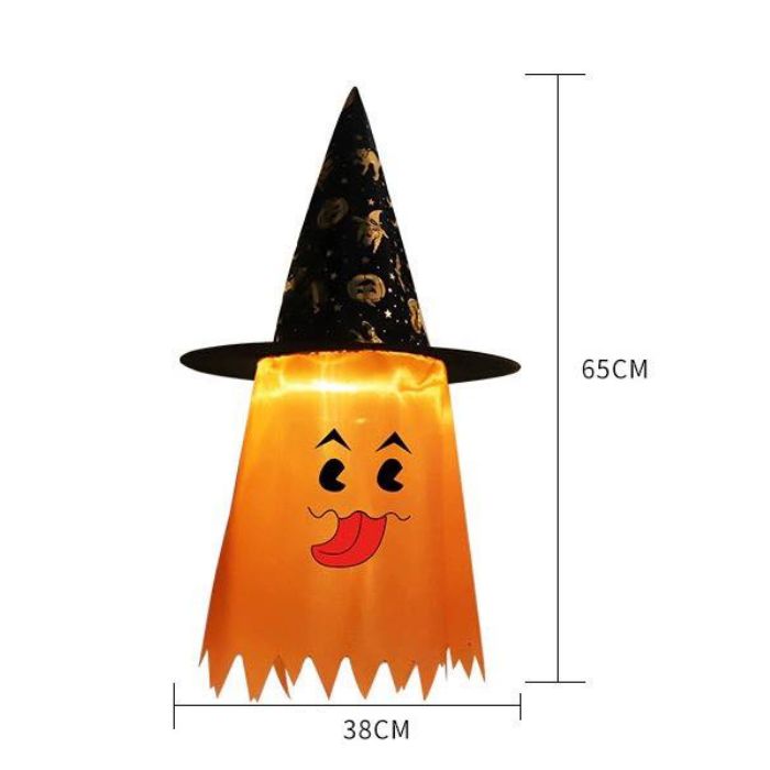LED Witch Ghost Hat Hanging Decoration