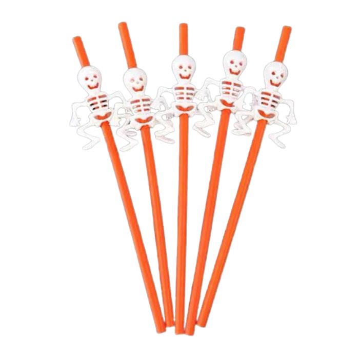 Halloween Themed Skeleton Drinking Straws