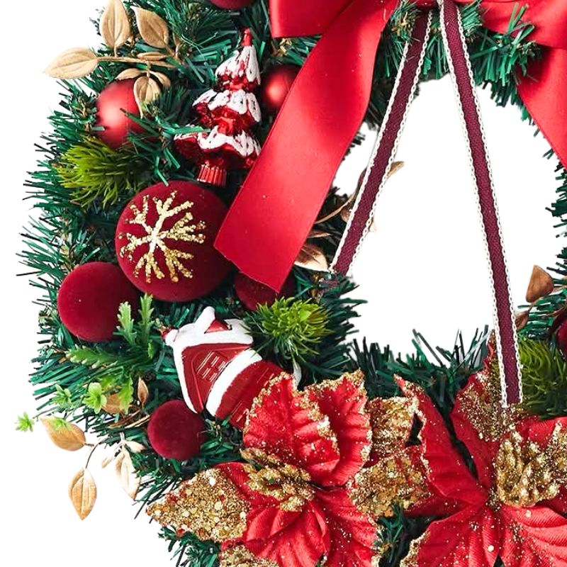 XM 40cm Velvet Christmas Wreath (Red)