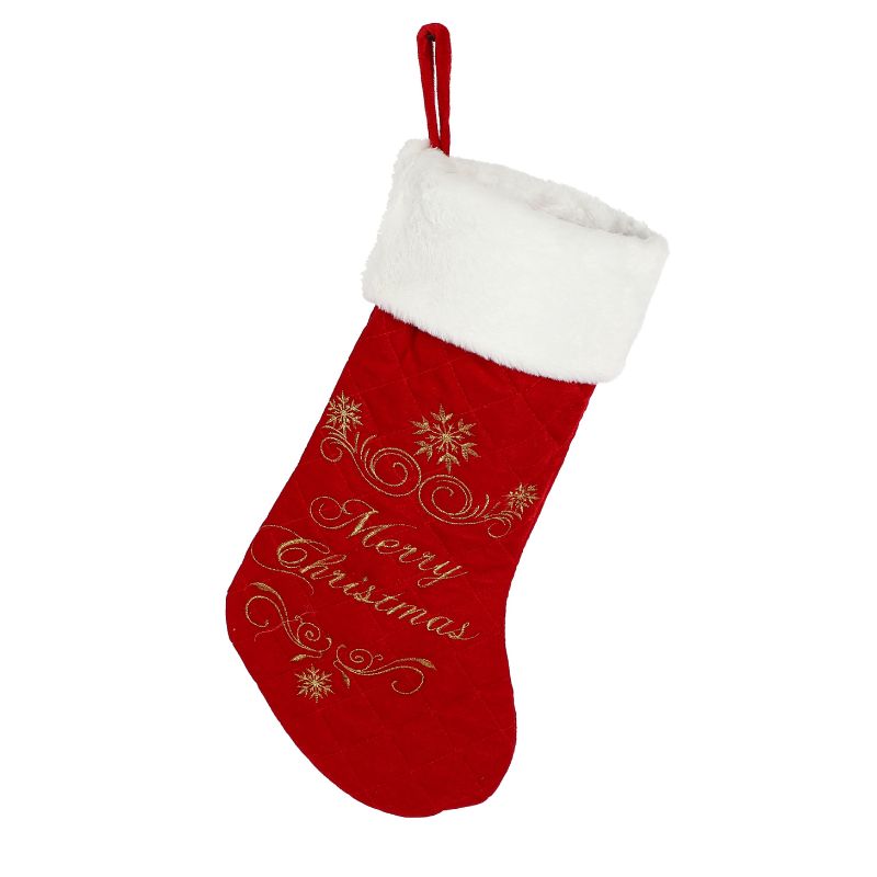 42cm Red Velvet Merry Christmas Sock