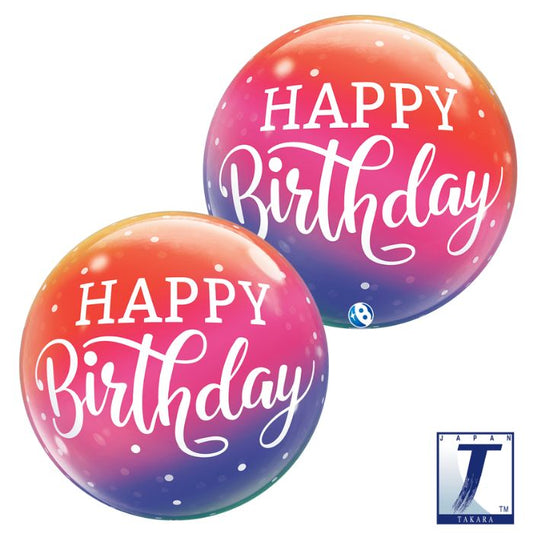 22 Inch Birthday Ombre and Dots Bubble Balloon JP00011