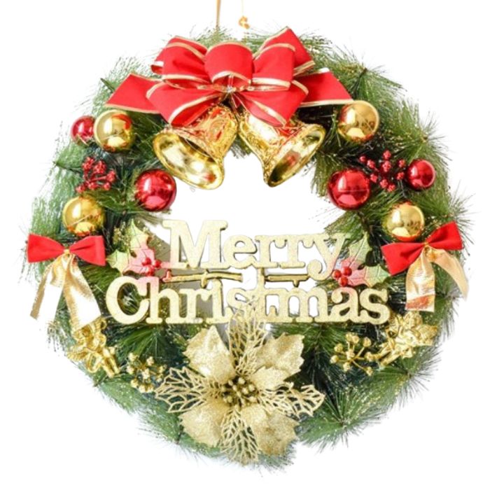Christmas Bell Pine Wreath GP22 (Red Gold)