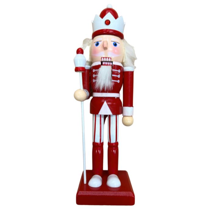 25cm Red White Nutcracker N01218