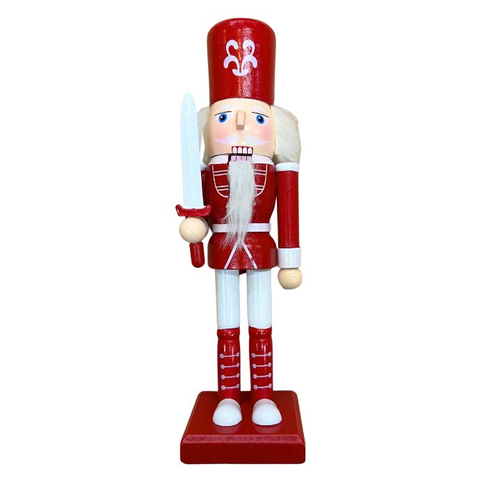 25cm Red White Nutcracker N01218