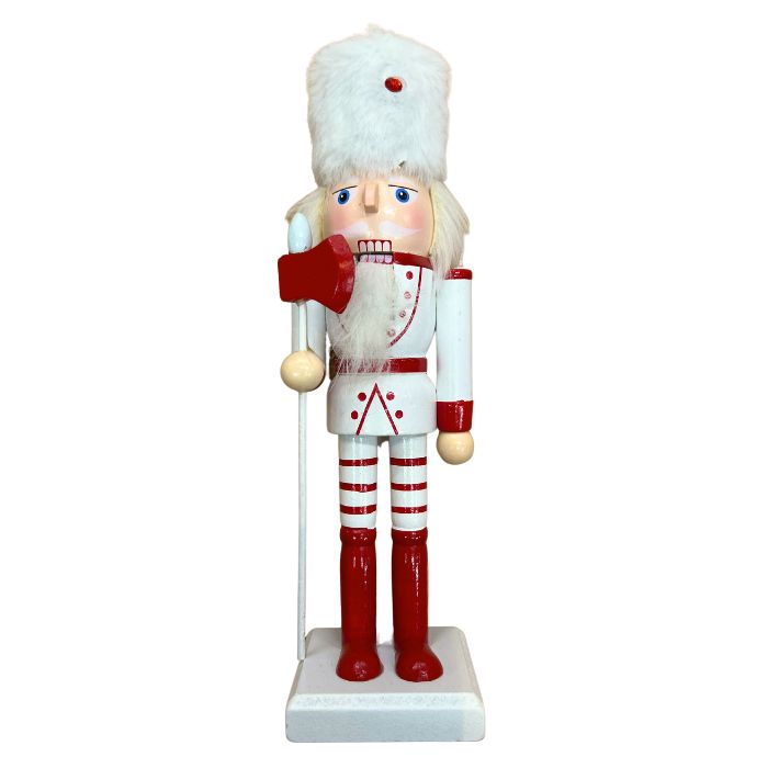 25cm Red White Nutcracker N01218