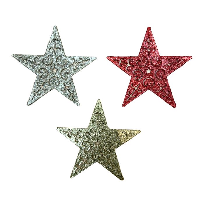14cm Glitter Hanging Star HS005 (5pcs)