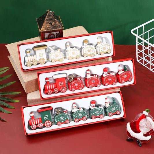 25.5cm Christmas Wooden Train Y01213