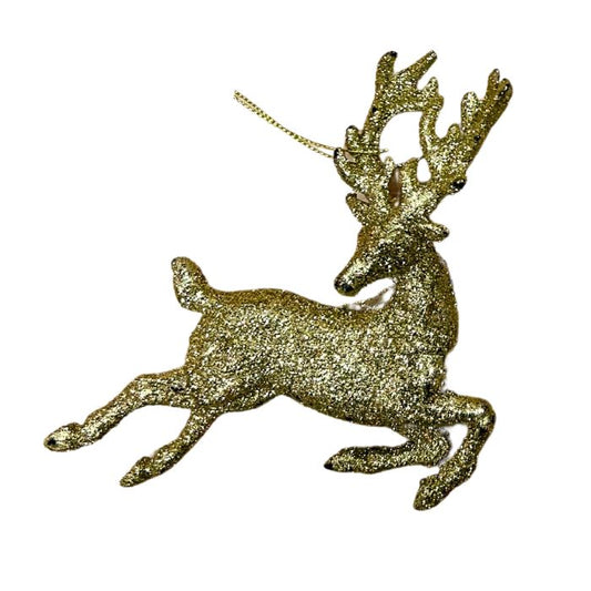 16cm Glitter Hanging Reindeer HS366