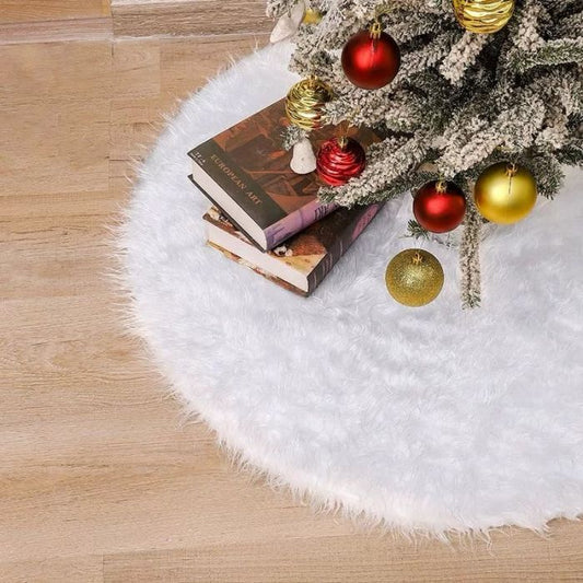 Christmas White Fur Tree Skirt