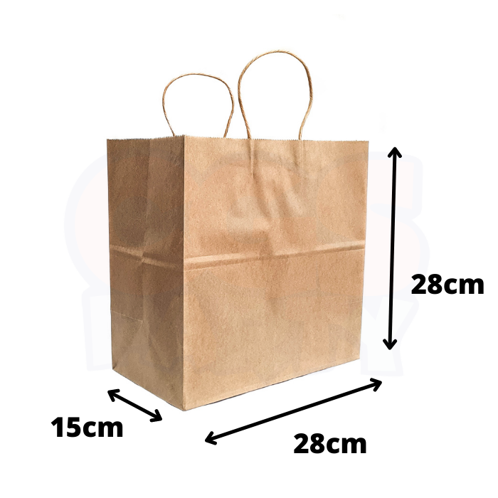 28cm x 28cm x 15cm Kraft Paper Bag