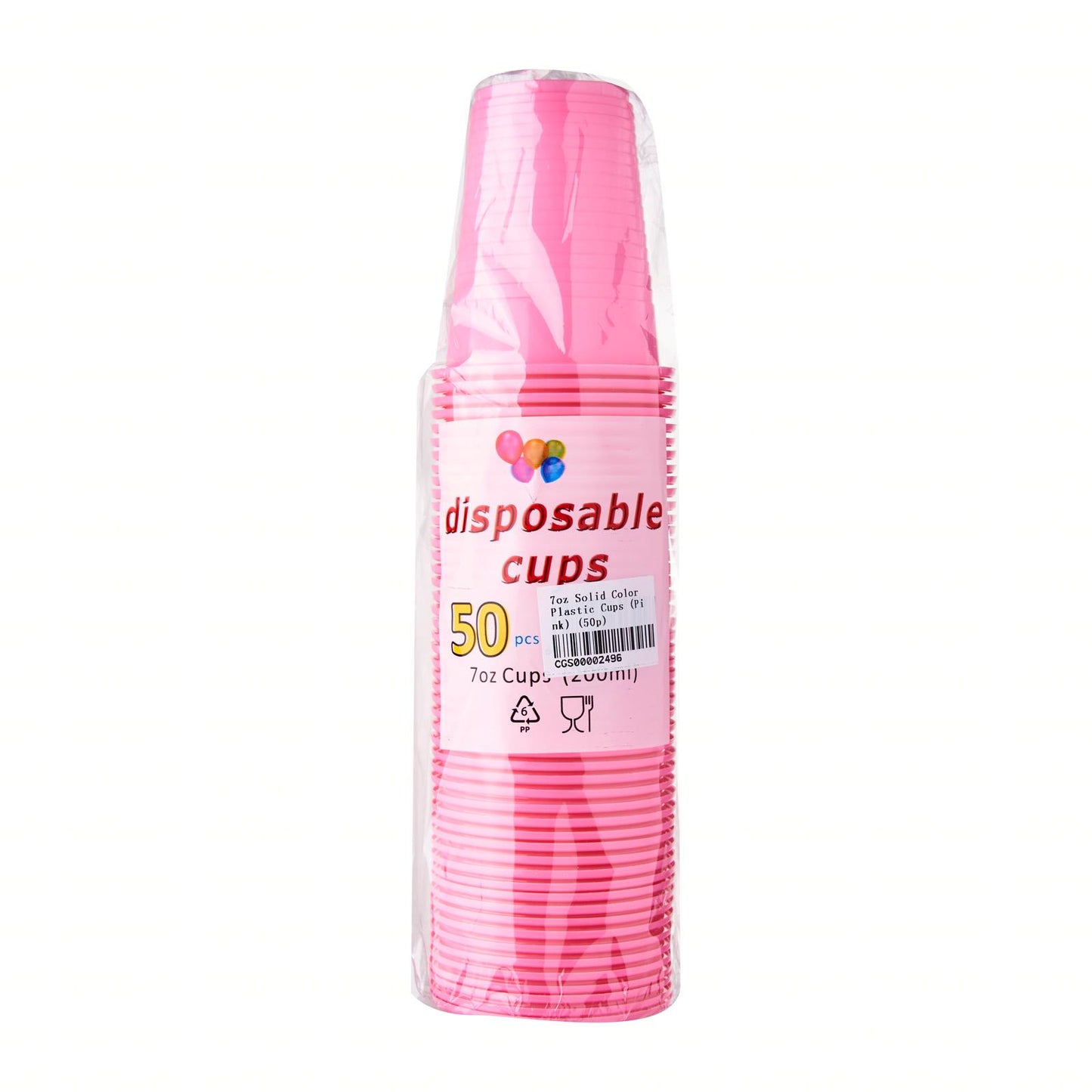 7oz Solid Colour Plastic Cups (50pcs)