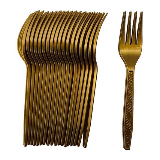 Matt Gold Plastic Utensils (20pc)