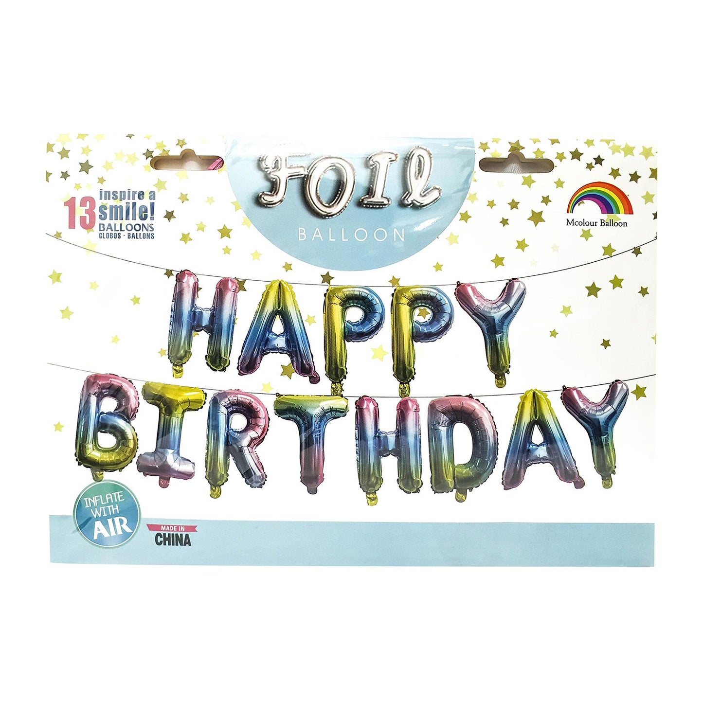 16inch Happy Birthday Foil Balloon Banner Set