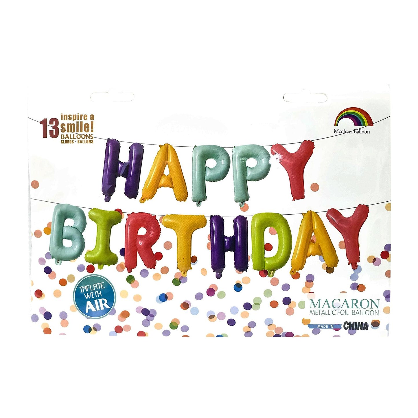16inch Happy Birthday Foil Balloon Banner Set