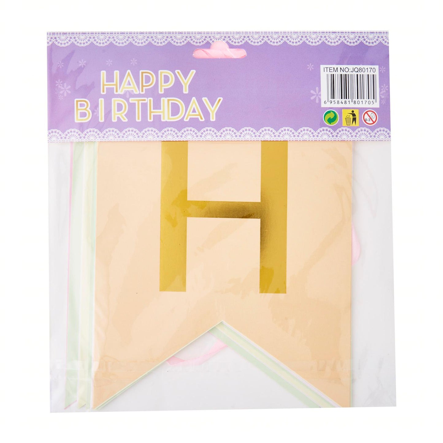 Paper Flag Happy Birthday Banner (Assorted)