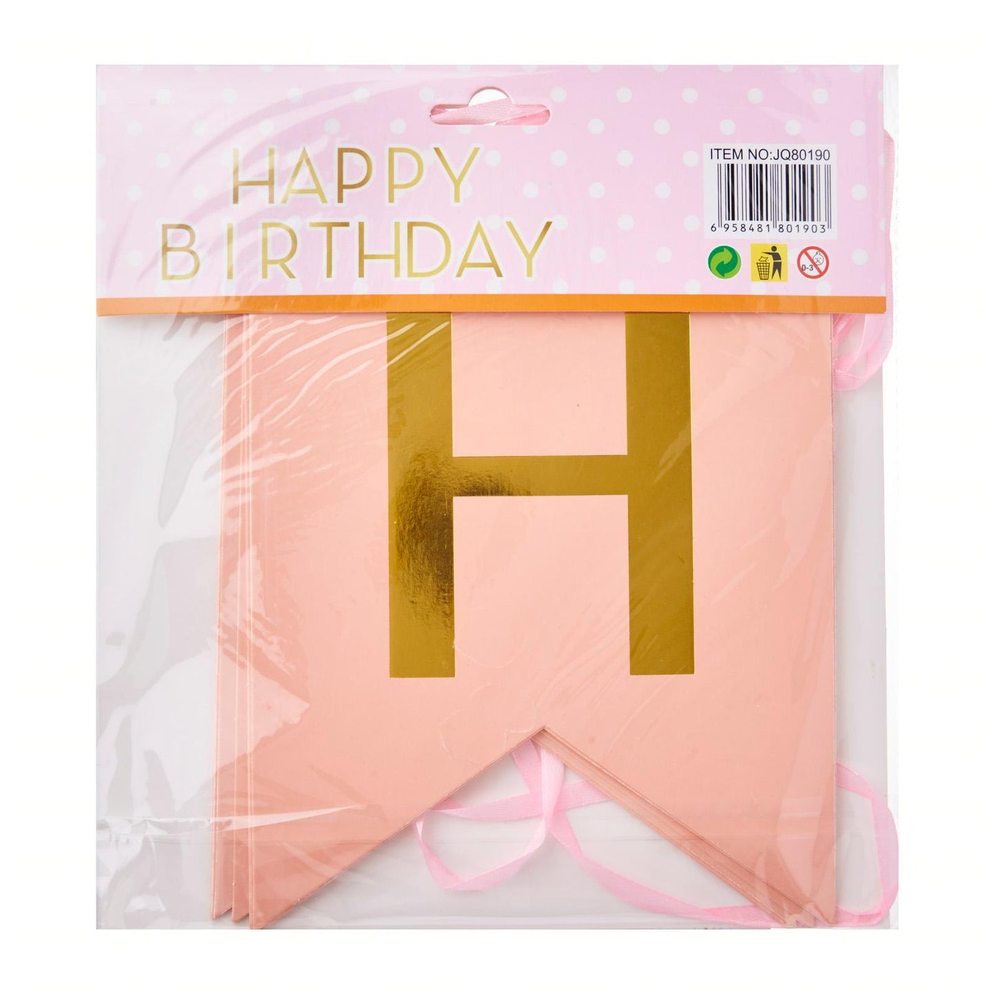 Paper Flag Happy Birthday Banner (Assorted)