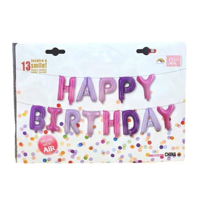16inch Happy Birthday Foil Balloon Banner Set