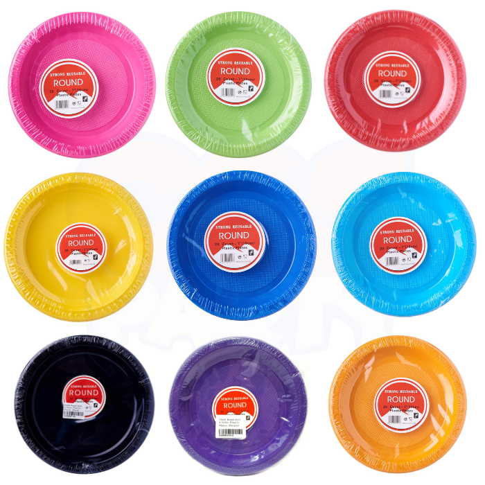 7inch Round Solid Color Plastic Plates cgsparty