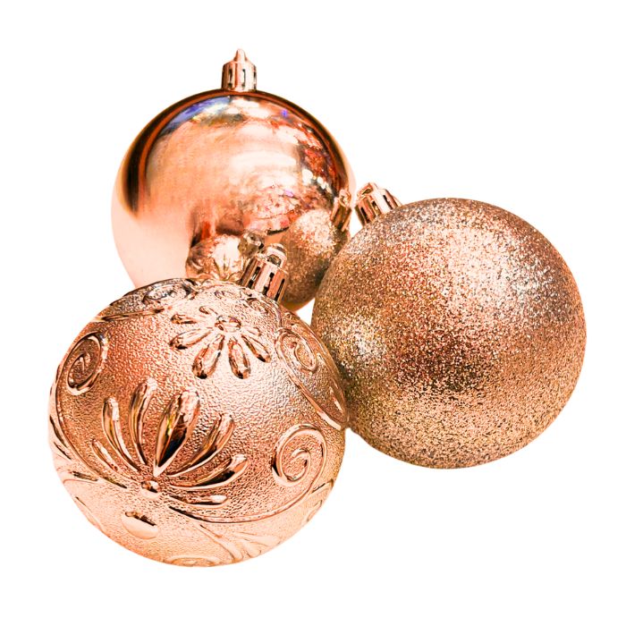 Mixed Glitter Embossed Christmas Ball Set (Assorted)