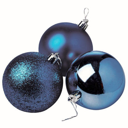 Mixed Glitter Shiny Plain Christmas Balls (Assorted)