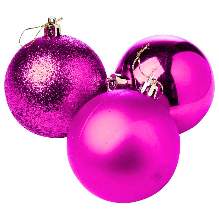 Mixed Glitter Shiny Plain Christmas Balls (Assorted)