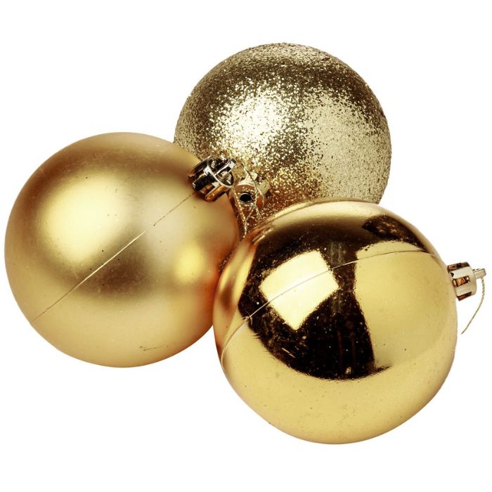 Mixed Glitter Shiny Plain Christmas Balls (Assorted)