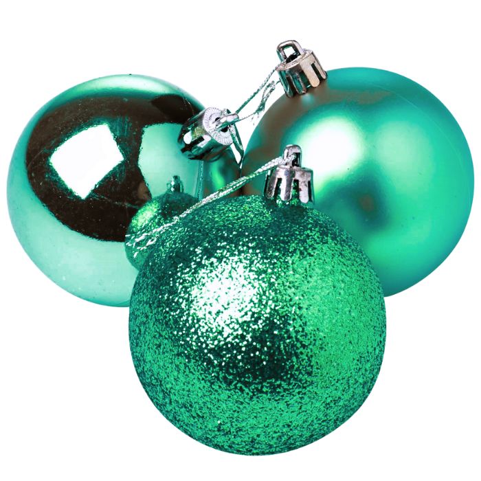 Mixed Glitter Shiny Plain Christmas Balls (Assorted)