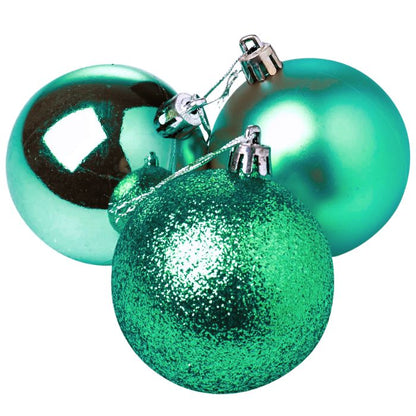 Mixed Glitter Shiny Plain Christmas Balls (Assorted)