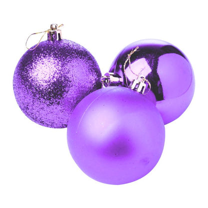 Mixed Glitter Shiny Plain Christmas Balls (Assorted)